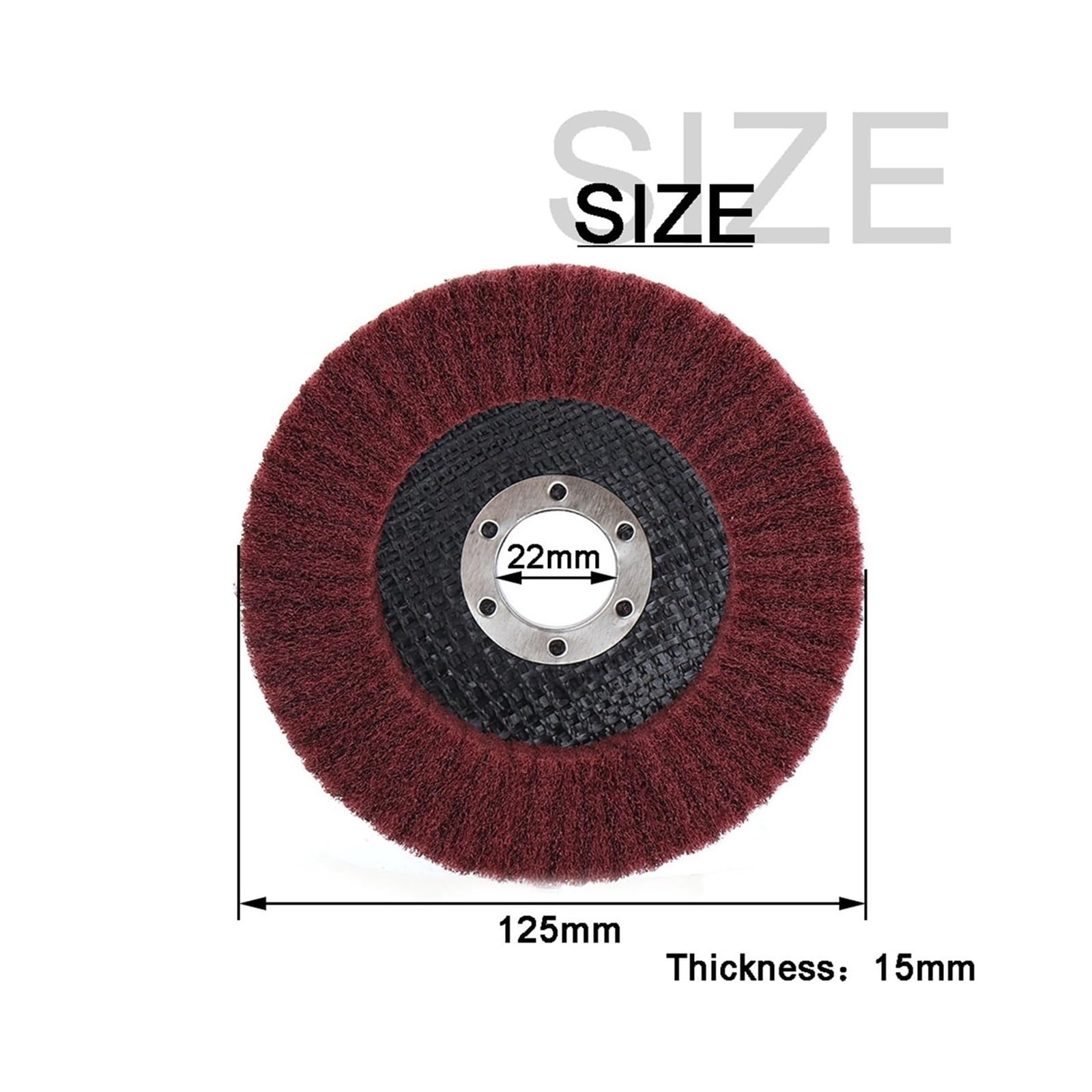 Nylon-Fächerscheibe 5 Zoll, 125 x 22 mm für Winkelschleifer