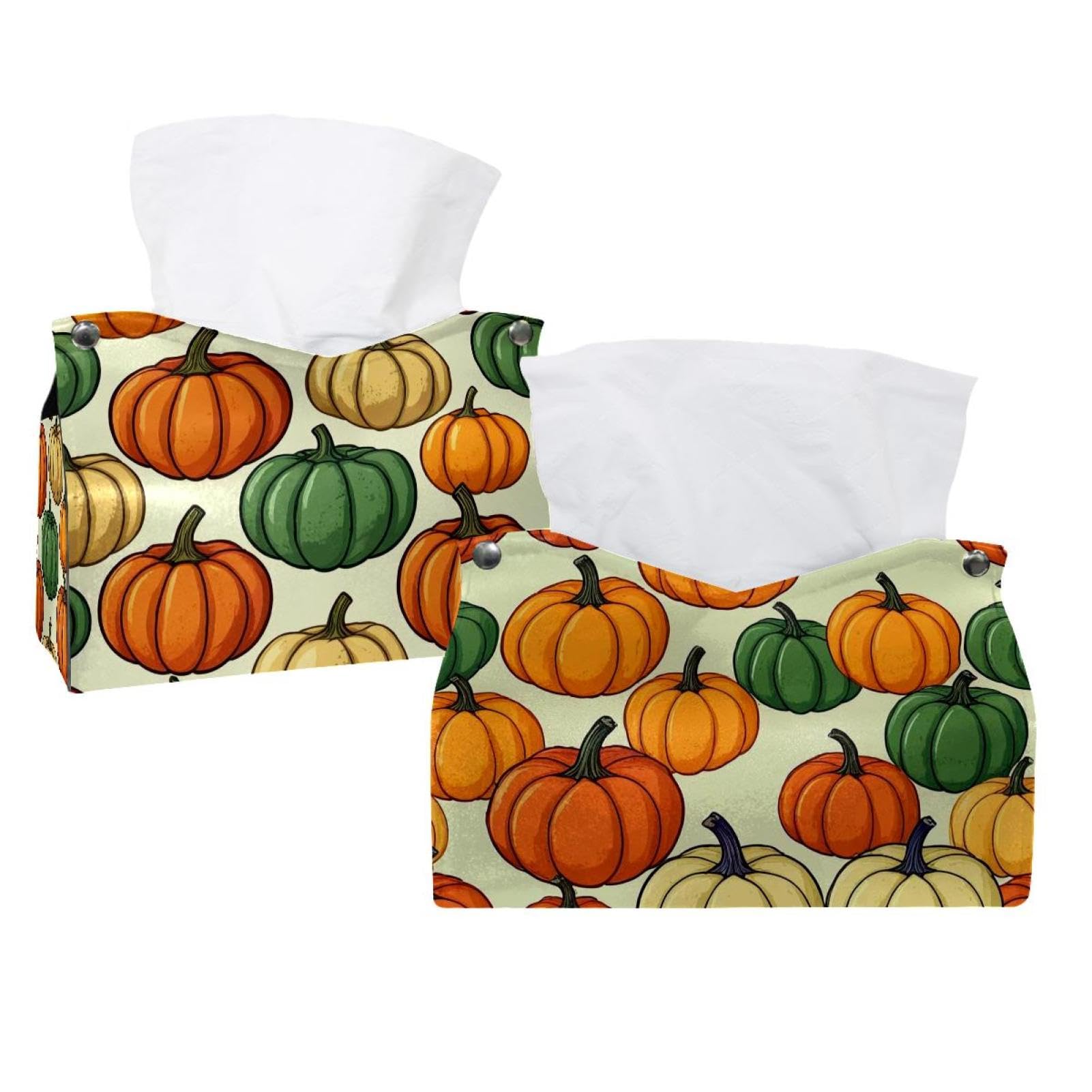 Lot de 2 boîtes à mouchoirs Halloween boîtier Pumkins_131 table restaurant