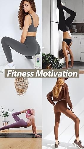 Miniatura 3 de Paquete de 4 leggings para mujer, diseño suave de tiro alto, con control de abdomen, no se traslucen, pantalones deportivos de yoga negros, para