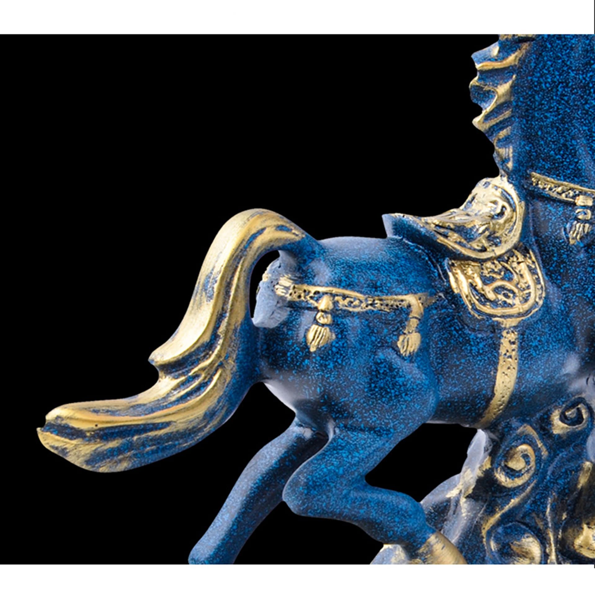 Amazon.co.jp: 馬彫像オフィス装飾青馬彫像装飾彫像樹脂コレクション