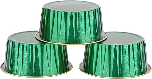 Miniatura 4 de EUSOAR Ramekins desechables de papel de aluminio, 50 paquetes de tazas para hornear de 5 onzas con tapas, mini forros para magdalenas, moldes para