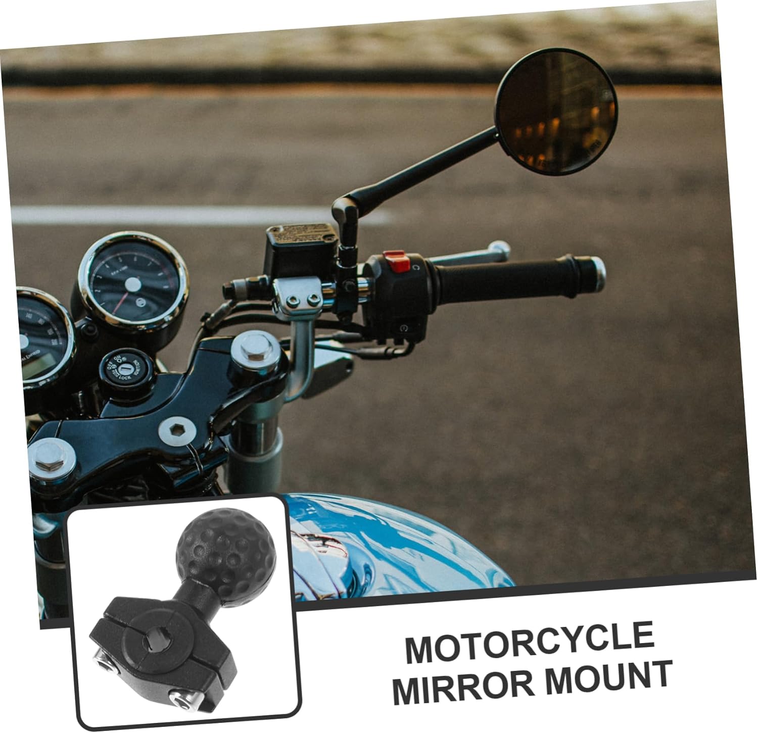 Zerodeko 5pcs Adjustable Motorcycle Mirror Mount Rotation Compatible Various Models Thin Tube Clamp Design for Secure Installation and Removal