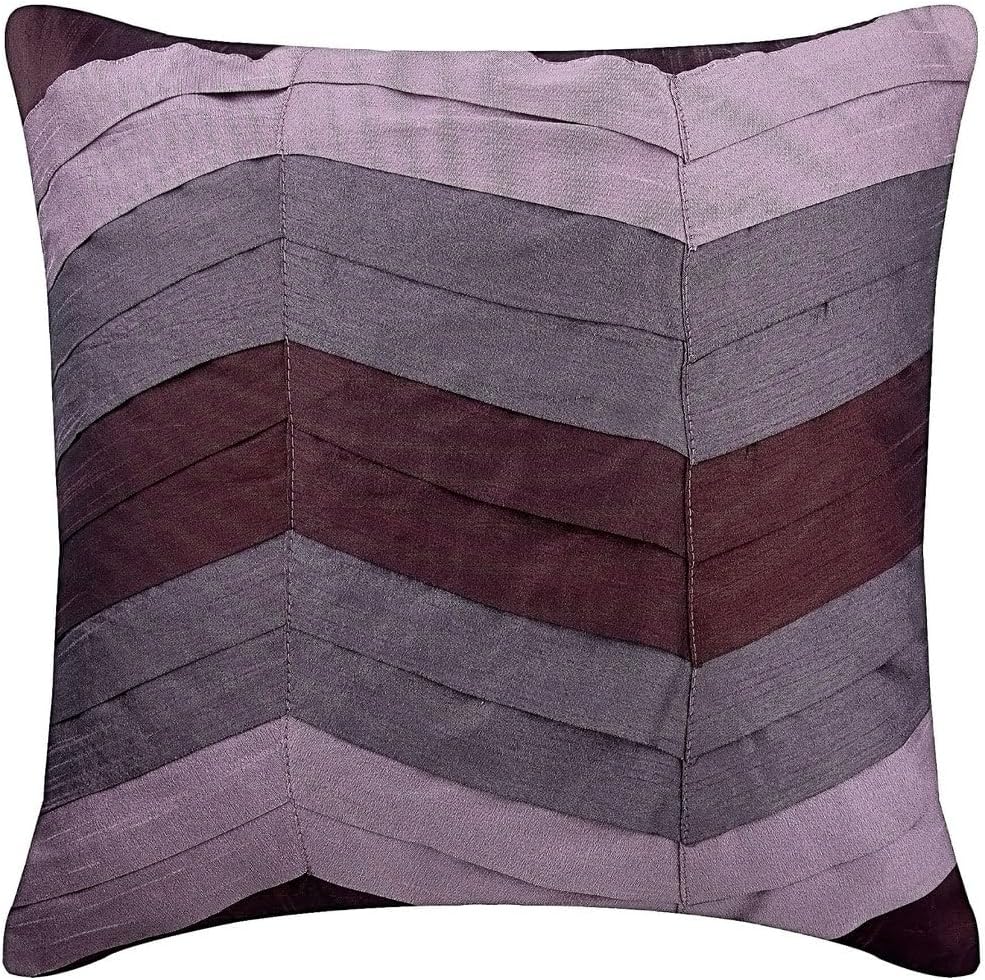 The HomeCentric Pillow Cover, Plum European Pillow Shams 26x26 inch (65x65 cm) Silk Euro Pillowcases, Chevron, Modern European Pillow Covers Easter - Plum Waves
