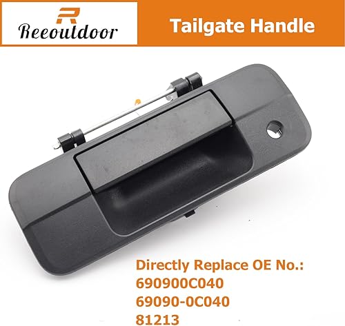 Miniatura 4 de Manija de puerta trasera con orificio de cerradura compatible con Tundra 2007-2013, mango de pestillo de puerta elevadora reemplaza# 69090-0C040