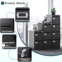 Vista 5 de MIIKO Archivadores de 4 cajones con cerradura, archivador de metal con 4 cajones, archivador de carpetas para oficina en casa para archivos