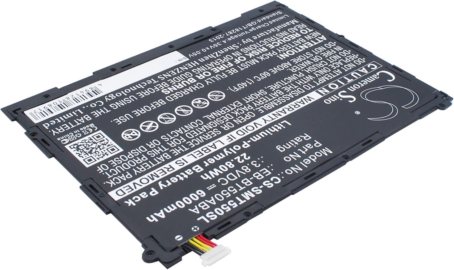 Cameron Sino Battery for Samsung Galaxy Tab A 9.7, SM-P550, SM-P555, SM-P555Y, SM-T550, SM-T555, SM-T555C 6000mAh