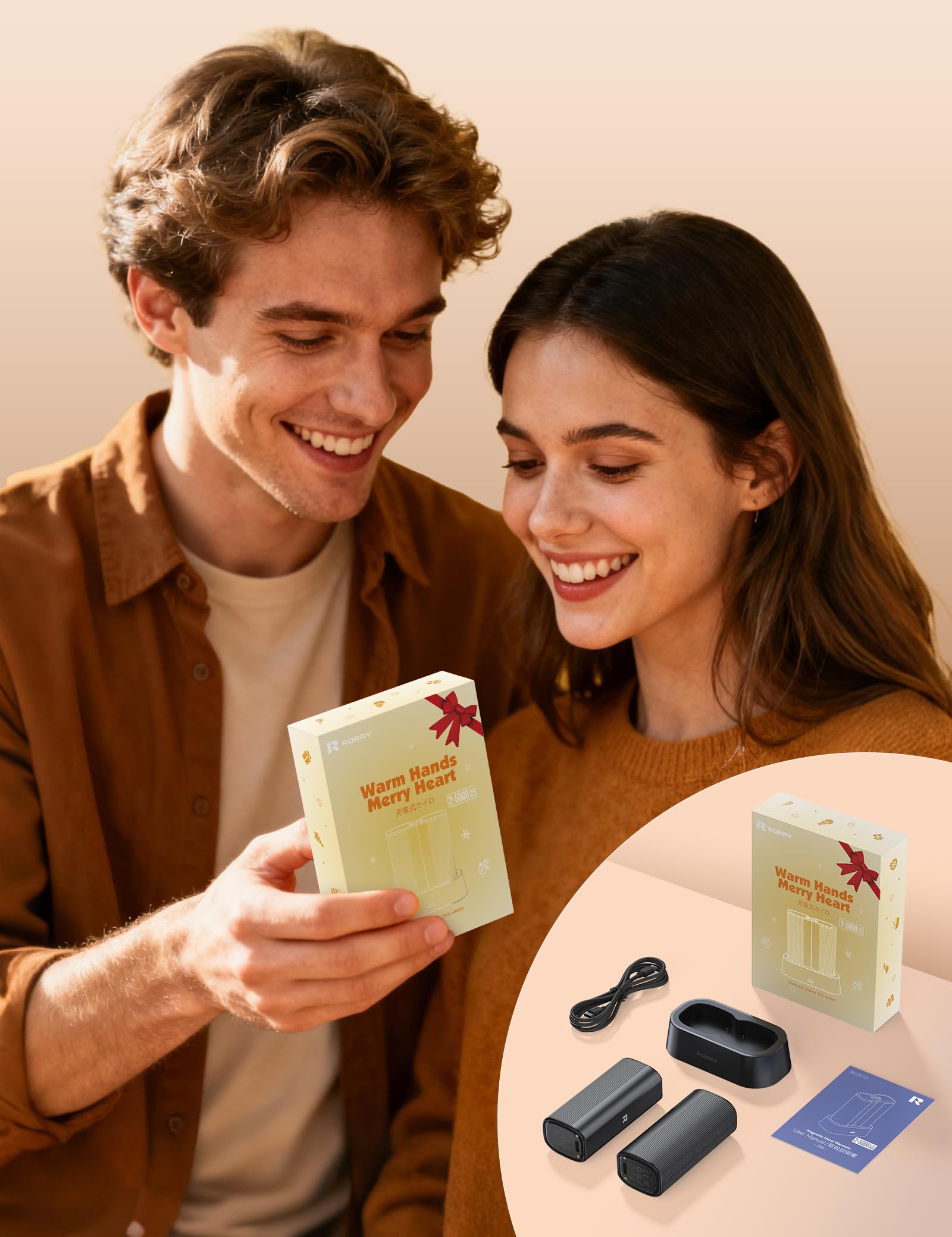 RORRY Chauffe-mains rechargeable, 10 000 mAh
