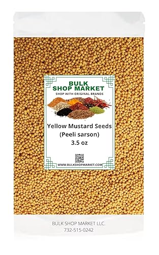 Miniatura 2 de BulkShopMarket - Especias de semillas de mostaza amarilla (7 onzas)