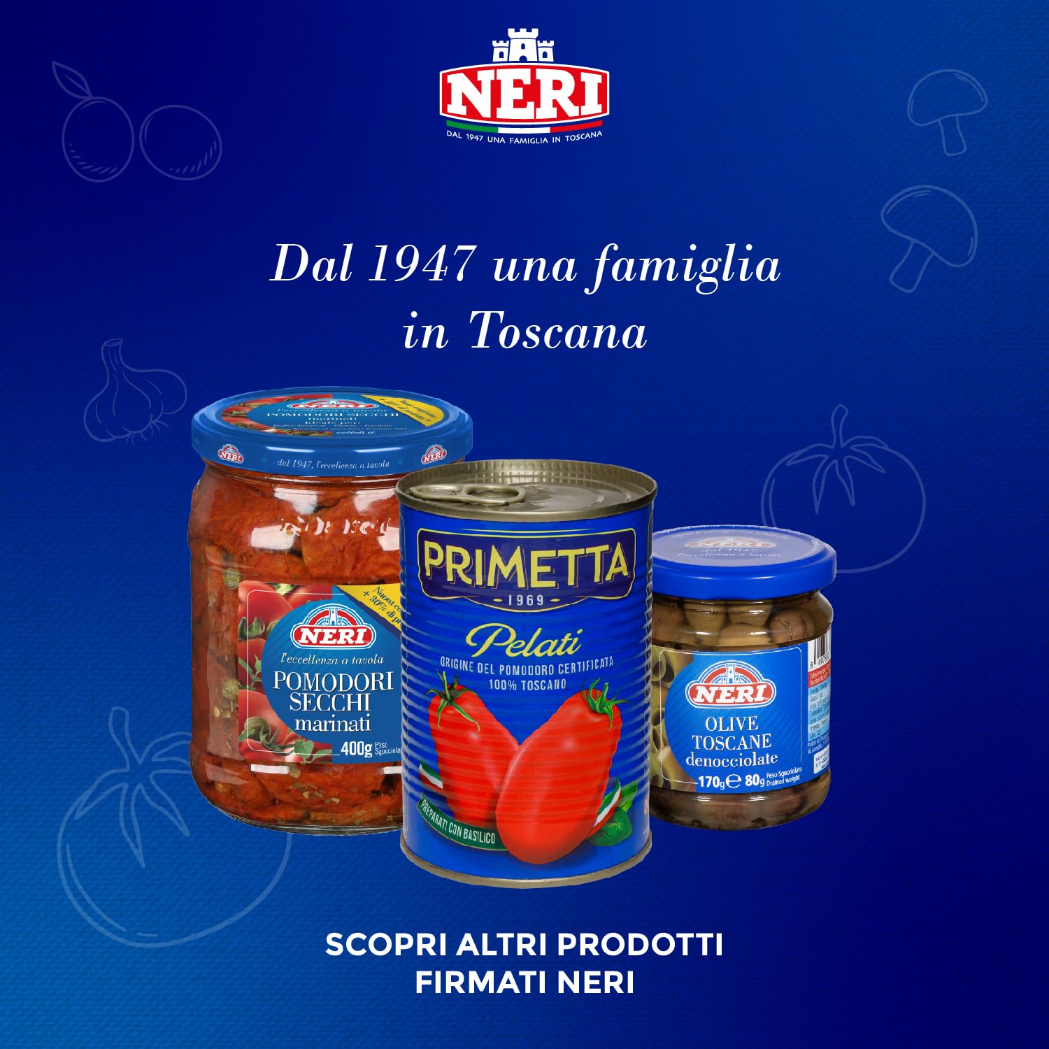 Neri Sottoli - Antipasto Tre Gusti - Ideale per Apertivi o come Contorno - Mix di Funghi coltivati, Olive farcite, Carciofi e Peperoni Rossi e Gialli - 4 confezioni da 290 g