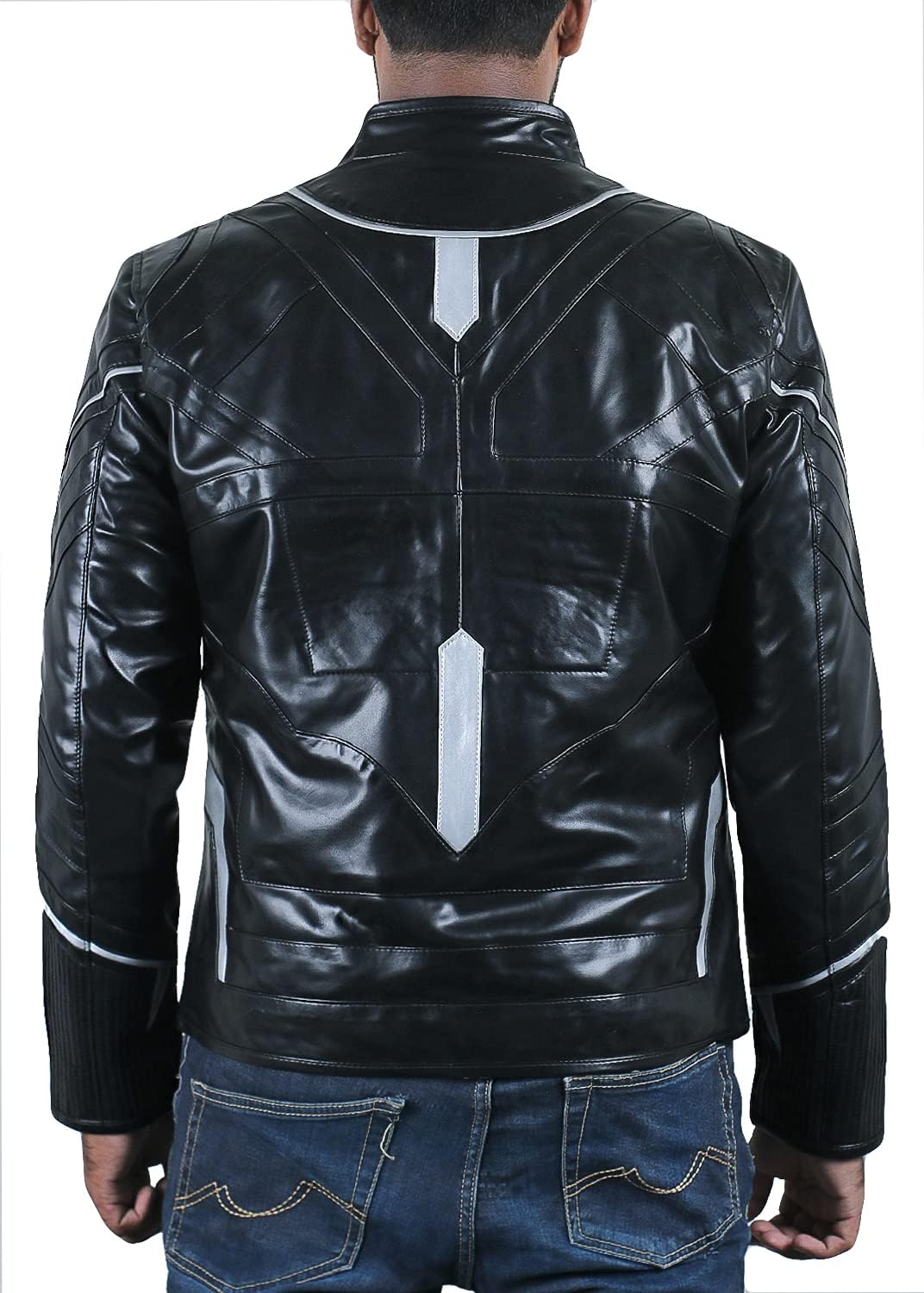 Men's Synthetic Leather Jacket (Black, Fencing Jacket) - 1701014 - Image 2