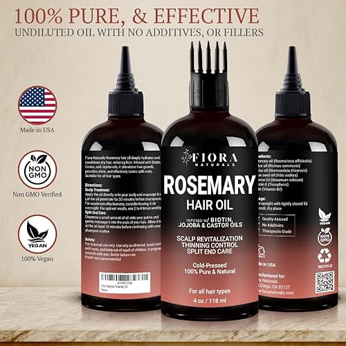 Miniatura 9 de Aceite de batana para el crecimiento del cabello Dr. Sebi Organic, para engrosamiento y acondicionamiento profundo, aceite de romero para el