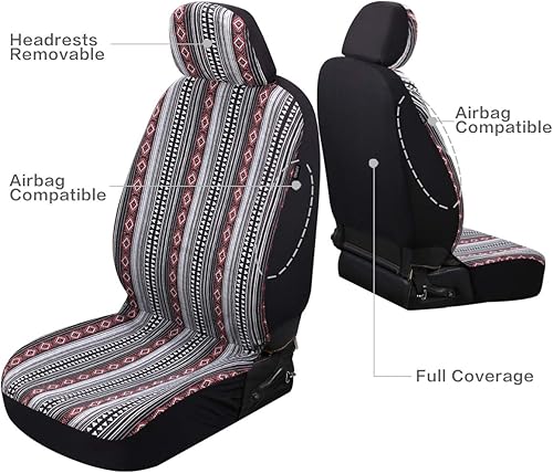 Miniatura 4 de P&J Baja - Fundas de asiento de automóvil con diseño clásico de tiras bajas, cubo de respaldo bajo, tamaño universal para la mayoría de automóviles,