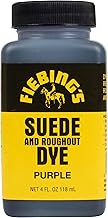 Fiebing's Purple Suede Dye (4 oz) - Recolor, Brighten & Restore Suede & Roughout Leather Shoes, Furniture, Purse - Includes Wool Dauber for Easy Application - Flexible When Dry, Won't Crack or Peel