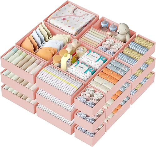 Miniatura 25 de DIMJ Organizador de cajones para ropa, paquete de 15 unidades, organizadores plegables para bebé, organizador de almacenamiento y cómoda para