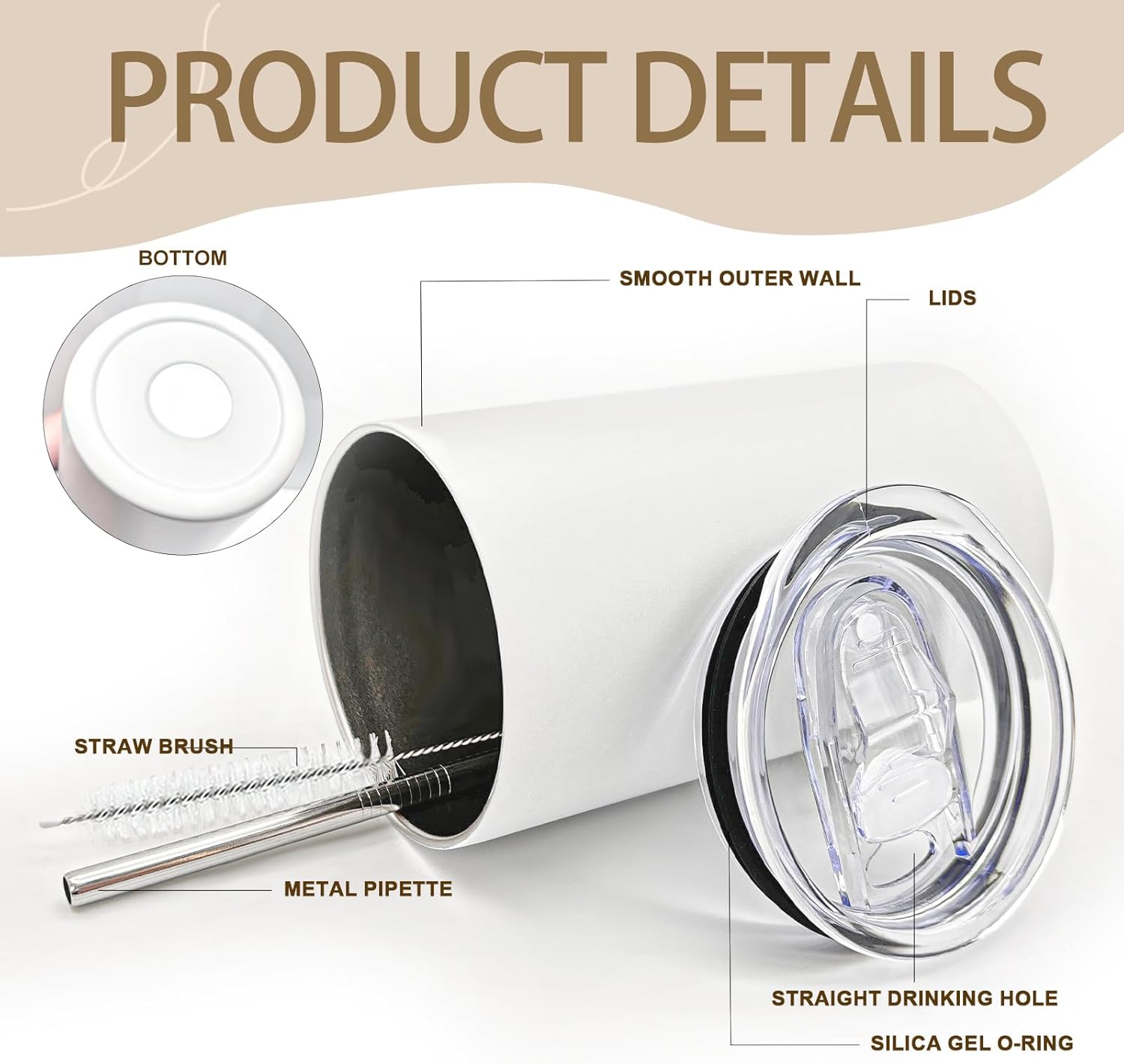 YOUKE OLA 16 Pack Stainless Steel Skinny Tumblers 12oz - Bulk Straight Double Wall Vacuum Insulated Tumbler with Lid and Straw for Travel, DIY, 16 Colors - Image 3