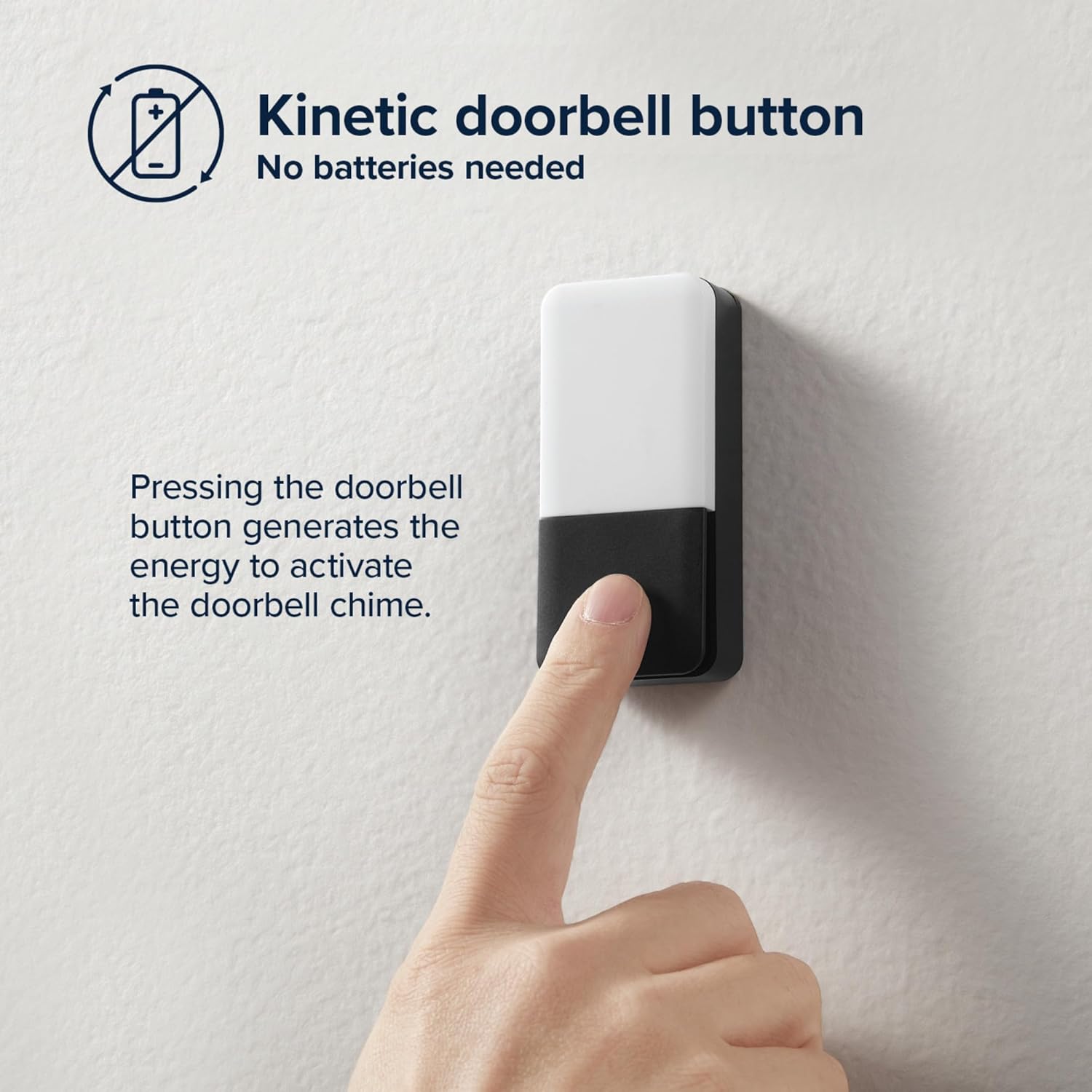 Black and White Wireless Door Chime Kit with Volume Control