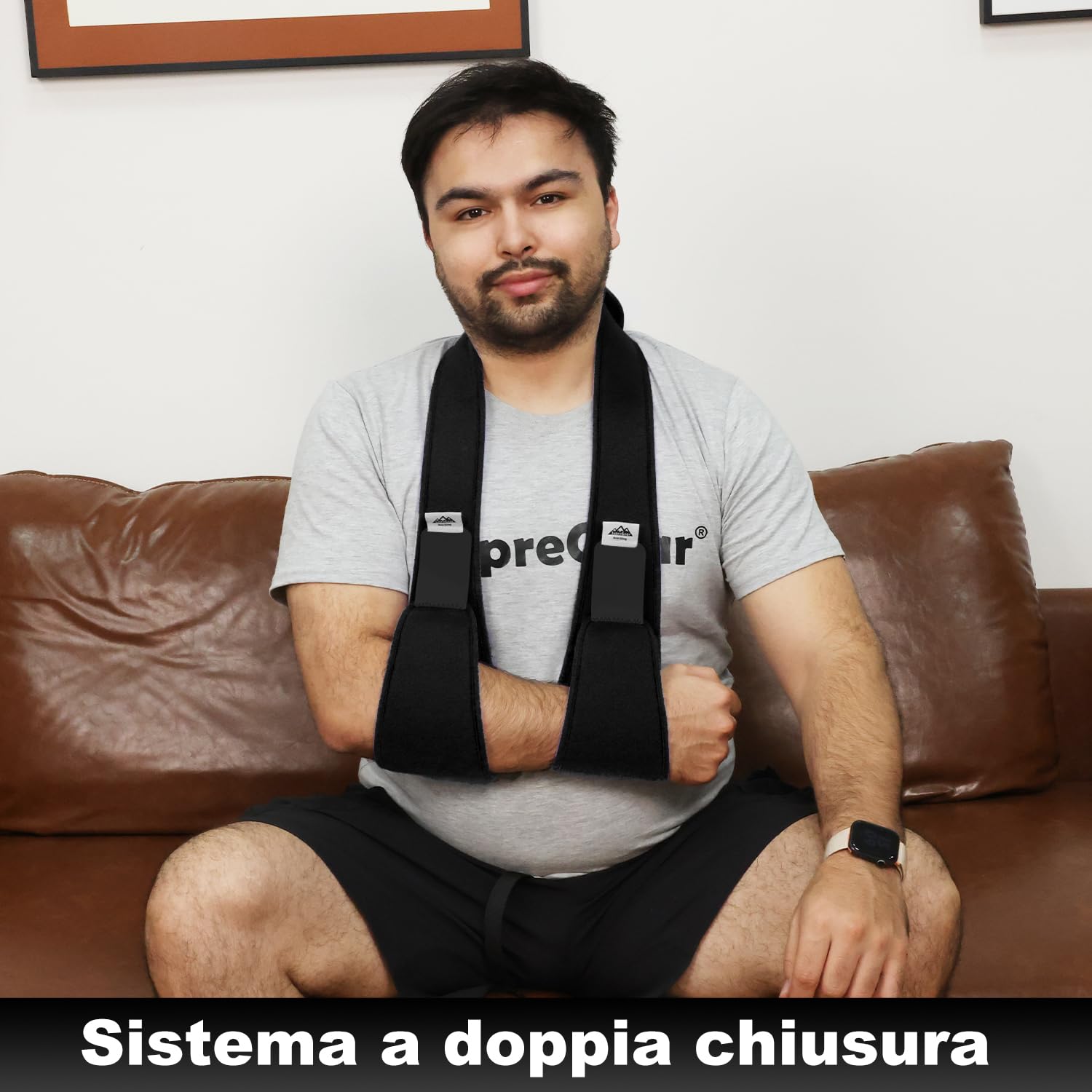 supregear Supporto Braccio Immobilizzatore Spalla, Tutore Leggero e Confortevole per Spalla Infortunata, Frattura, Lussazione, Distorsione, Sinistra/Destra, Uomo Donna, Nero