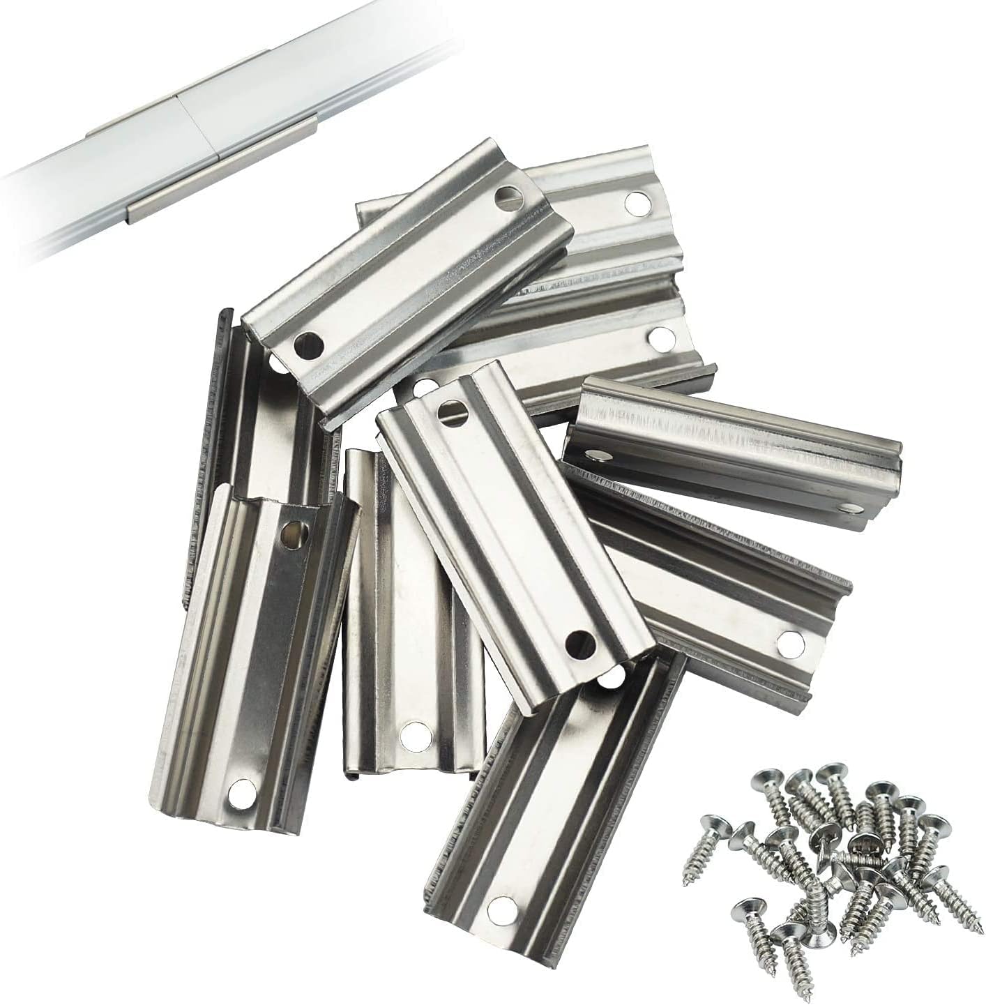 Muzata 20PACK Extension Connectors Bundle 10Pack 3.3ft/1M Black LED Channel System with Milky White Cover Lens