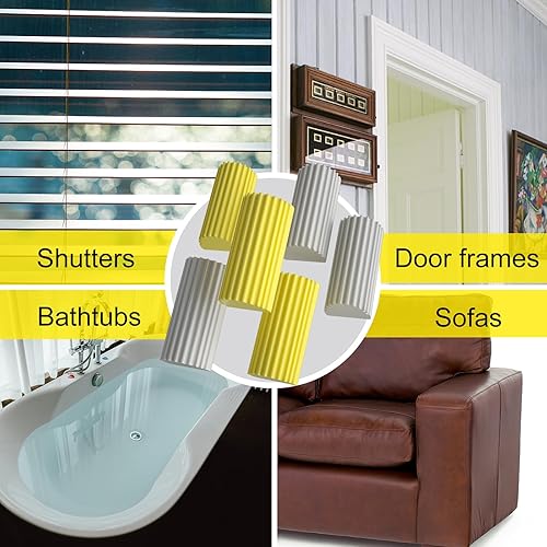 Miniatura 5 de BITOPE Paquete de 6 plumeros naturales, esponja mágica de limpieza de polvo, plumero para limpiar persianas venecianas y de madera, rejillas de