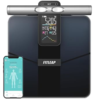 Fitleap Body Fat Scales with Handle 8 Electrodes and 21 Readings via App