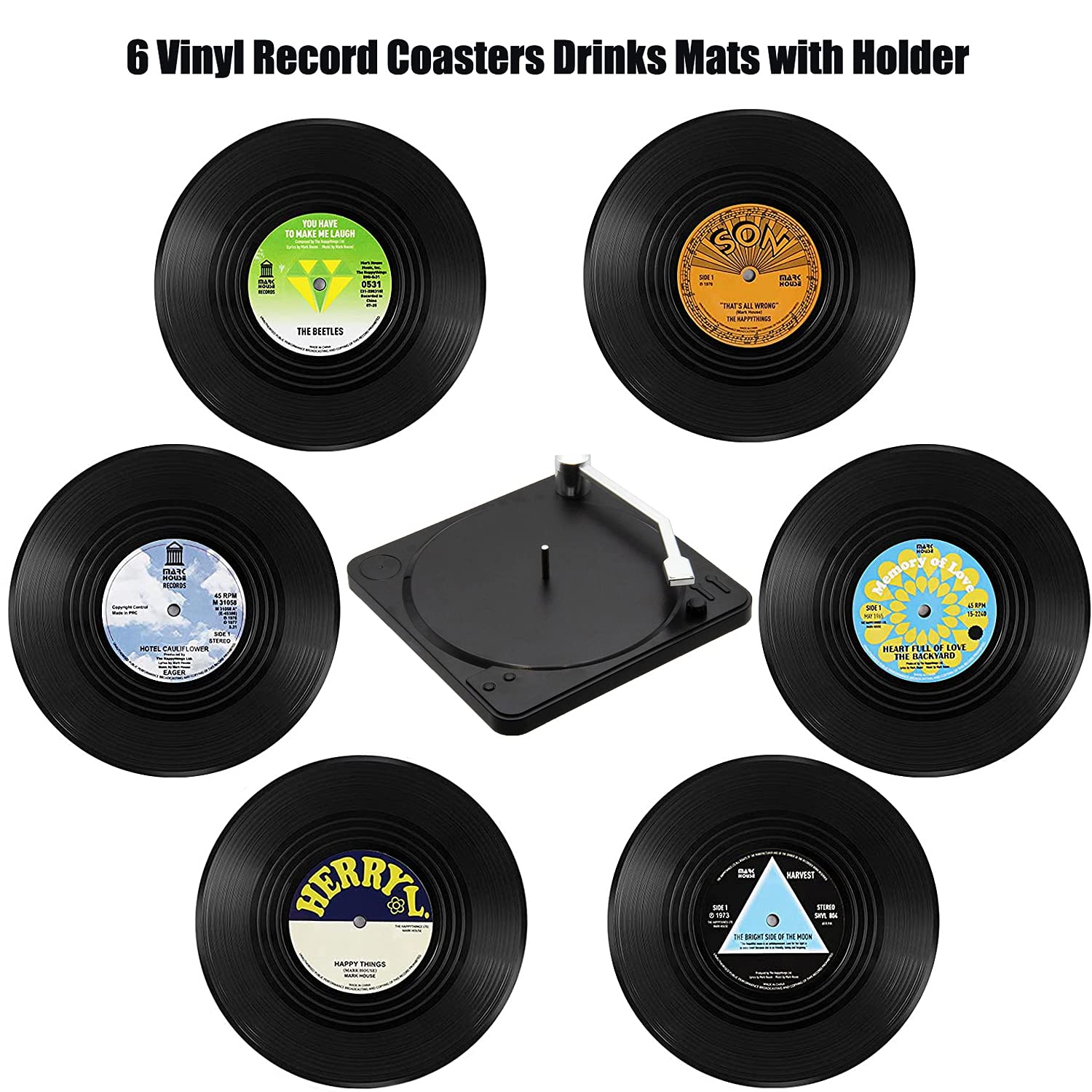 Destination Vinyl ltd, Set di 2 sottobicchieri, Rotondi, con