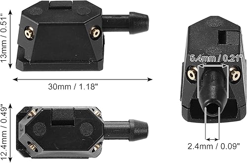 Miniatura 6 de ACROPIX Boquilla universal ajustable para limpiaparabrisas, color negro azabache, paquete de 4