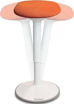 Standing Desk Stool Chair, Height Adjustable Stool 21-31 inch for Office and Classroom, Swivel seat, Anti-Slip Bottom Ergonomic Wobble Stool with Rocking Motion, Orange