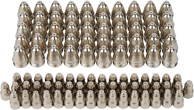 50pcs Plasma Torch Consumables + 50pcs Electrode Tip Nozzle for P-80 Air Plasma Cutting, P80 Plasma Cutter Nozzle Electrodes Consumables Kit 1.3mm