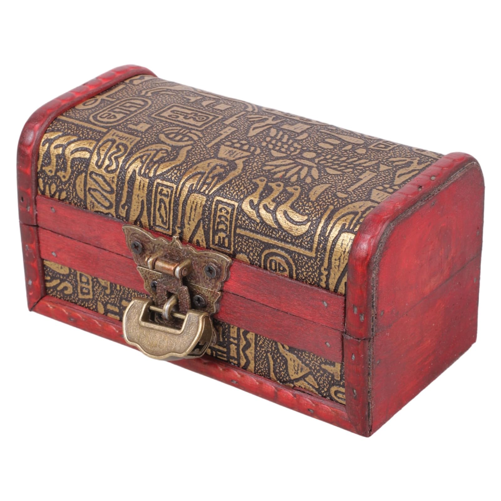 Hsioluted Wooden Display Chest Decorative Keepsakes Storage Container with Antique Jewelry Organiser for Women Wooden Jewelry Storage Box with