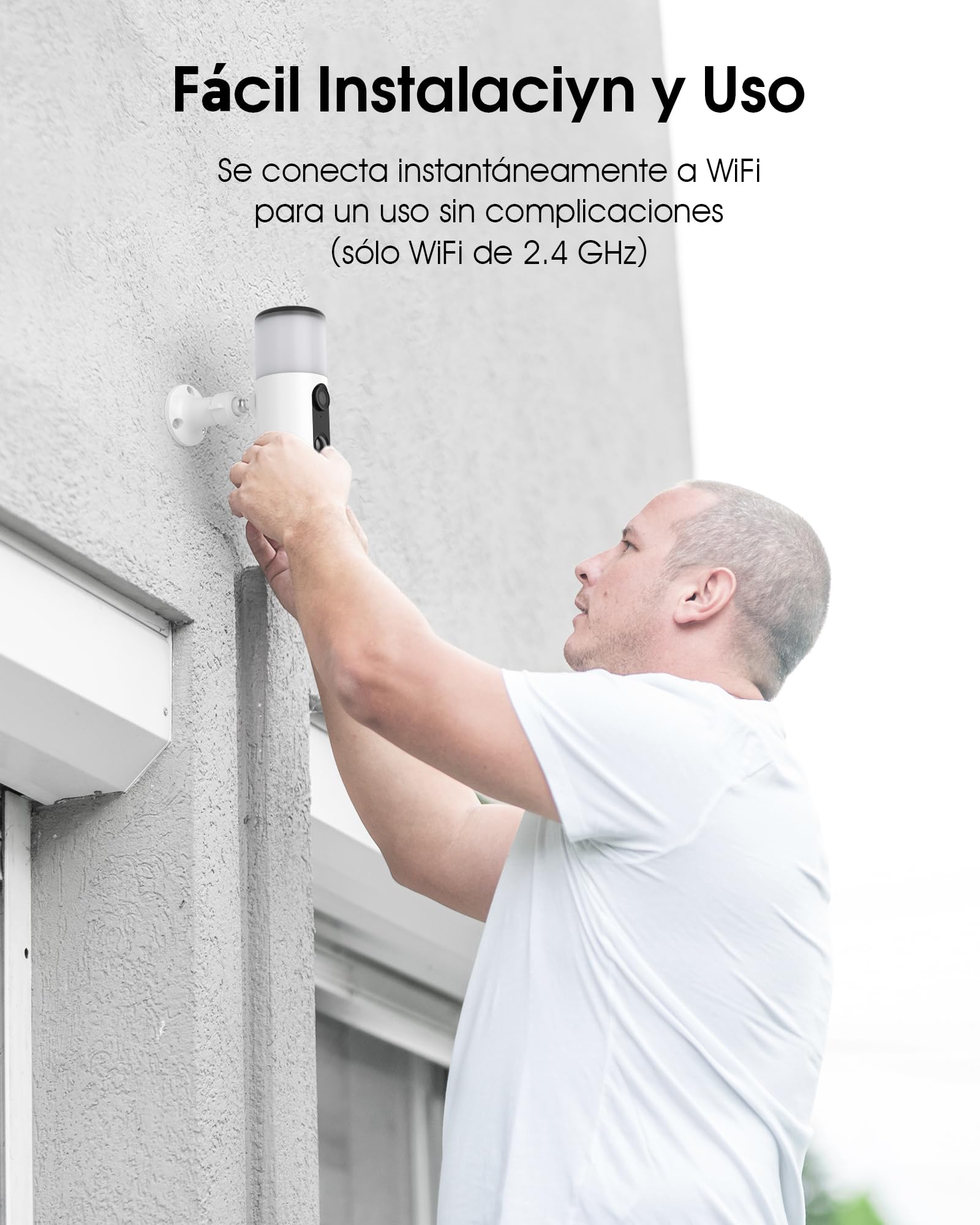 ANRAN 2K Cámara Vigilancia WiFi Exterior con Luz de Pared, 2PCS | Seguridad Cámara Inalámbrica con Panel Solar+Bateria Recargabl, luz activada por Movimiento, Detección PIR, IP66