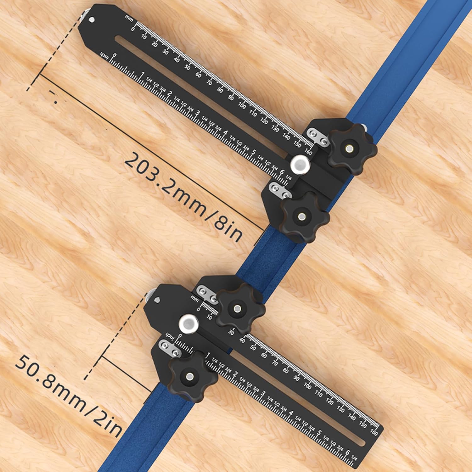 FTVOGUE Thin Jig, Aluminum Alloy Woodworking Pressure Roller Sliding with T Track and Adjustable Length for Cutting on Table Saws