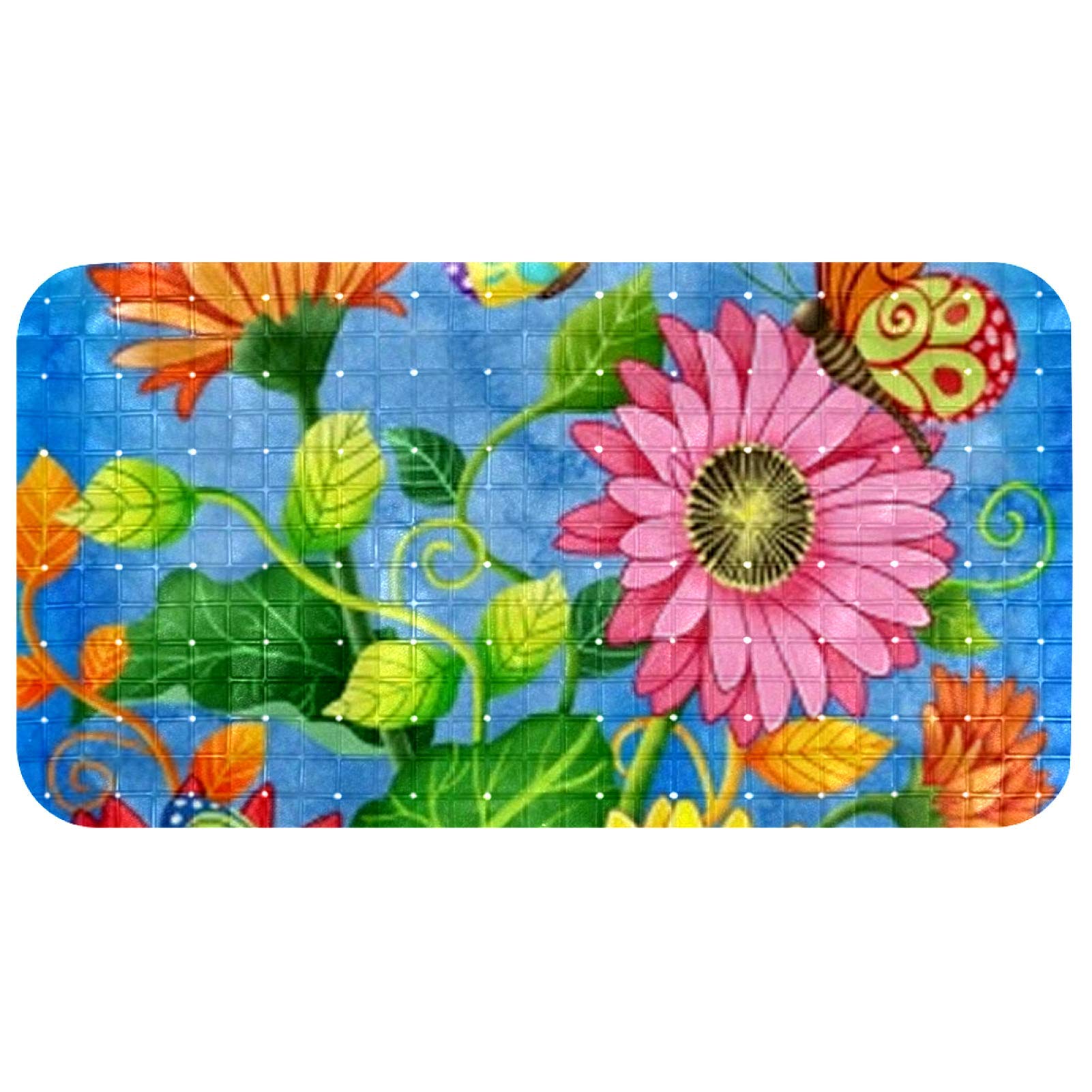 Tapis de bain sans latex antidérapant Bennigiry pour sol non texturé