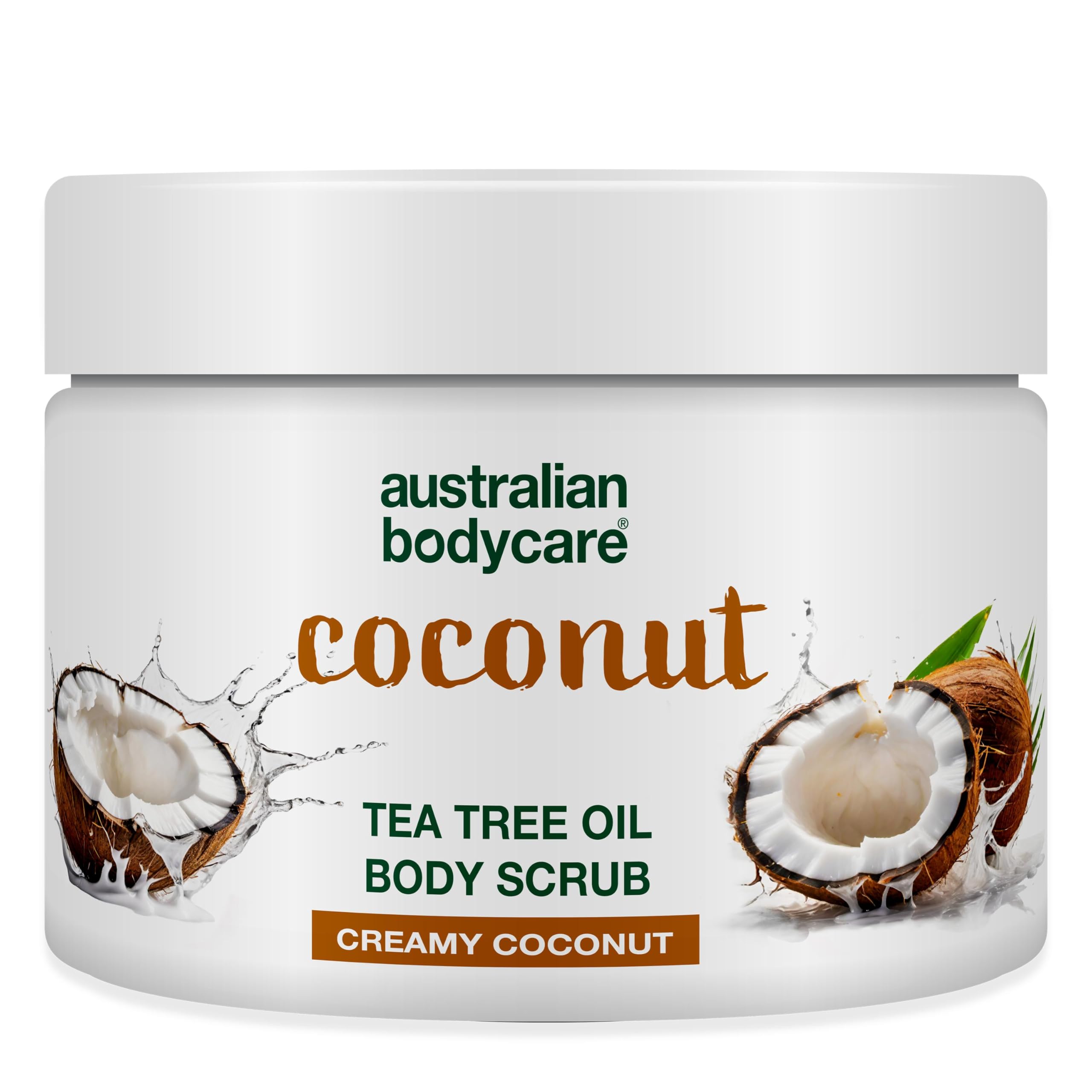 Australian Bodycare Body Scrub 200 ml | Esfoliante con Tea Tree Oil australiano + Olio di cocco | Per tutti i tipi di pelle | Per duroni | Per brufoli su schiena e corpo | Adatto a uomini e donne