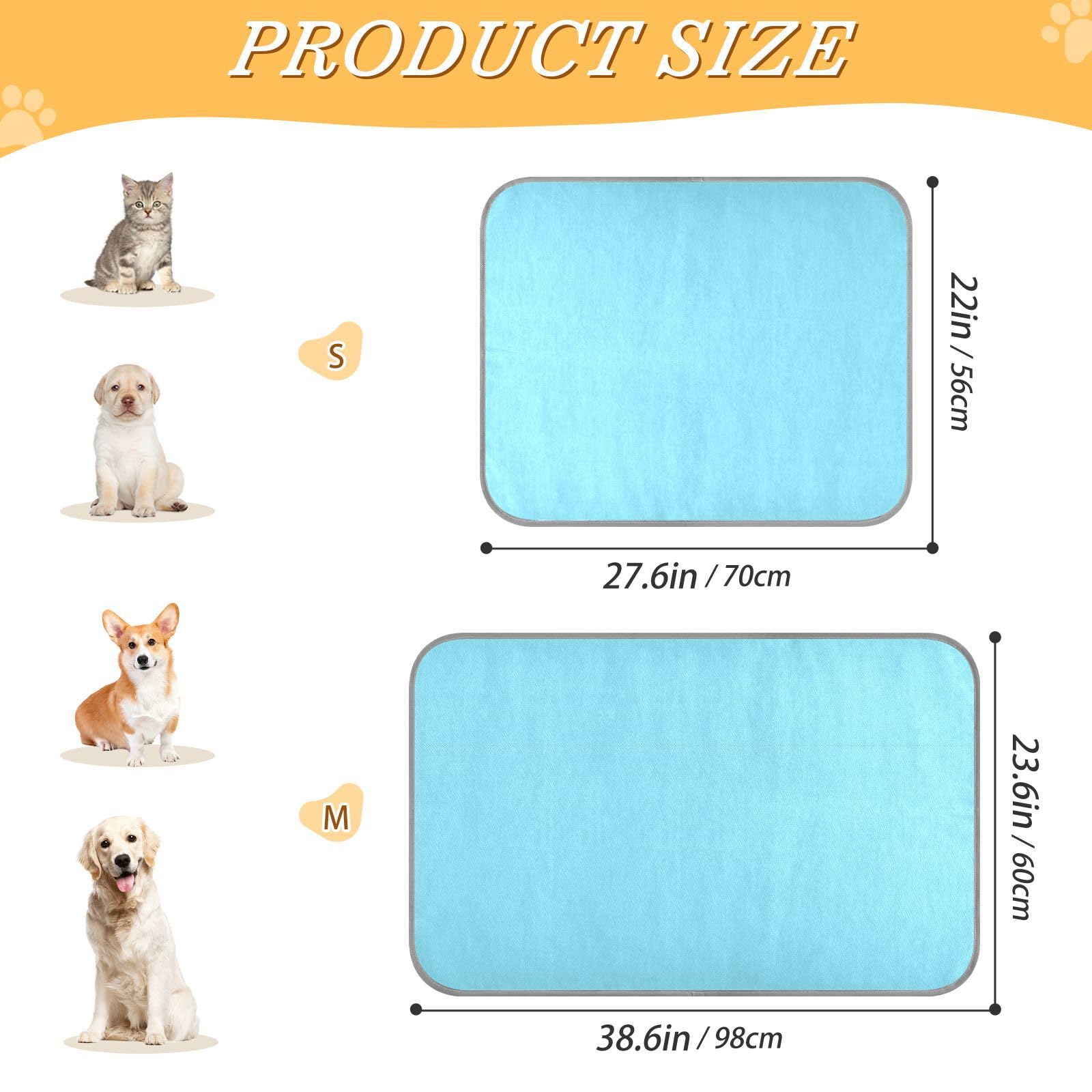 EtherSpher Blue Summer cat Cooling mat Self Cooling ice pad for Bunny Outside cat Foldable Mantas frías para Perros M