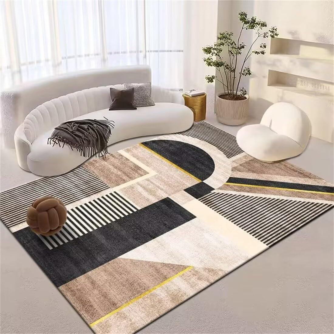 Tapis de salon minimaliste et moderne pour créer un coin lecture chaleureux