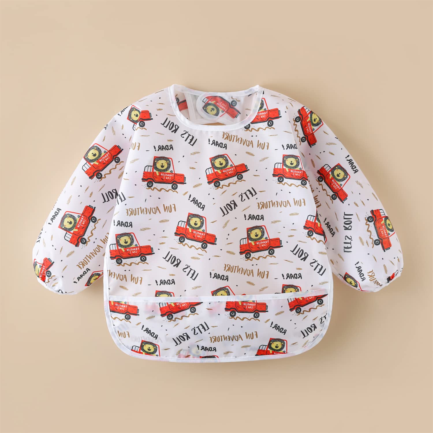 Paquete de 3 Babero con Mangas Impermeable 6-30 Meses Baberos Babetes Bebe lavables