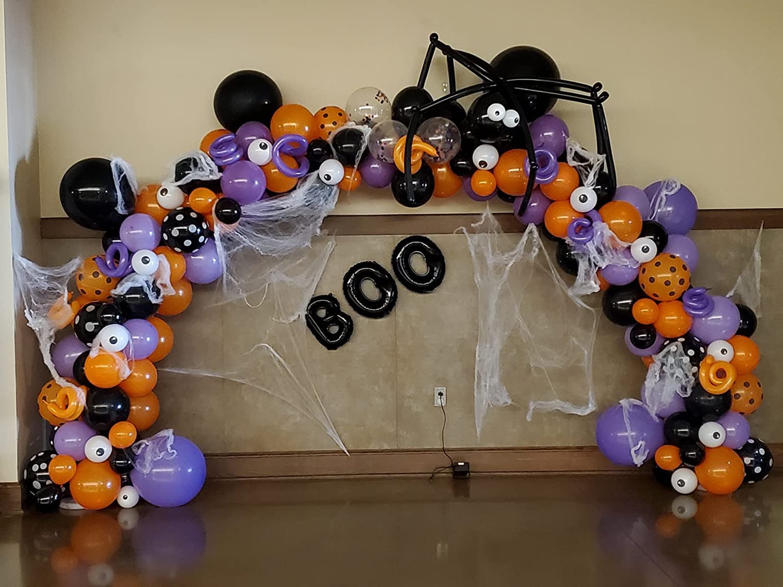 AKH BOO Buchstaben-Folienballons Für Halloween – 3-teiliges Set, 77 Cm, Mit Aufblasschlauch