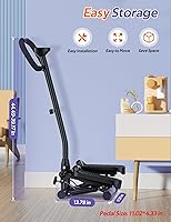 Vista 7 de Amicus Mini stepper para ejercicio, escalones hidráulicos de altura ajustable con banda de resistencia para el hogar, capacidad de peso de 330 libras