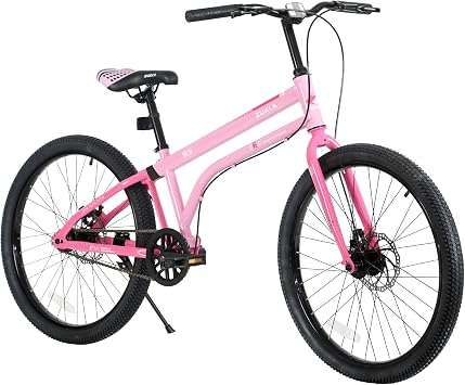 ZUKKA Kids Bike 24 Inch Mountain Bike Single Speed Kids Bike Suspension Fork High Carbon Steel Frame Bicycle with Dual Disc Brake for Boys Girls, Multiple Colors