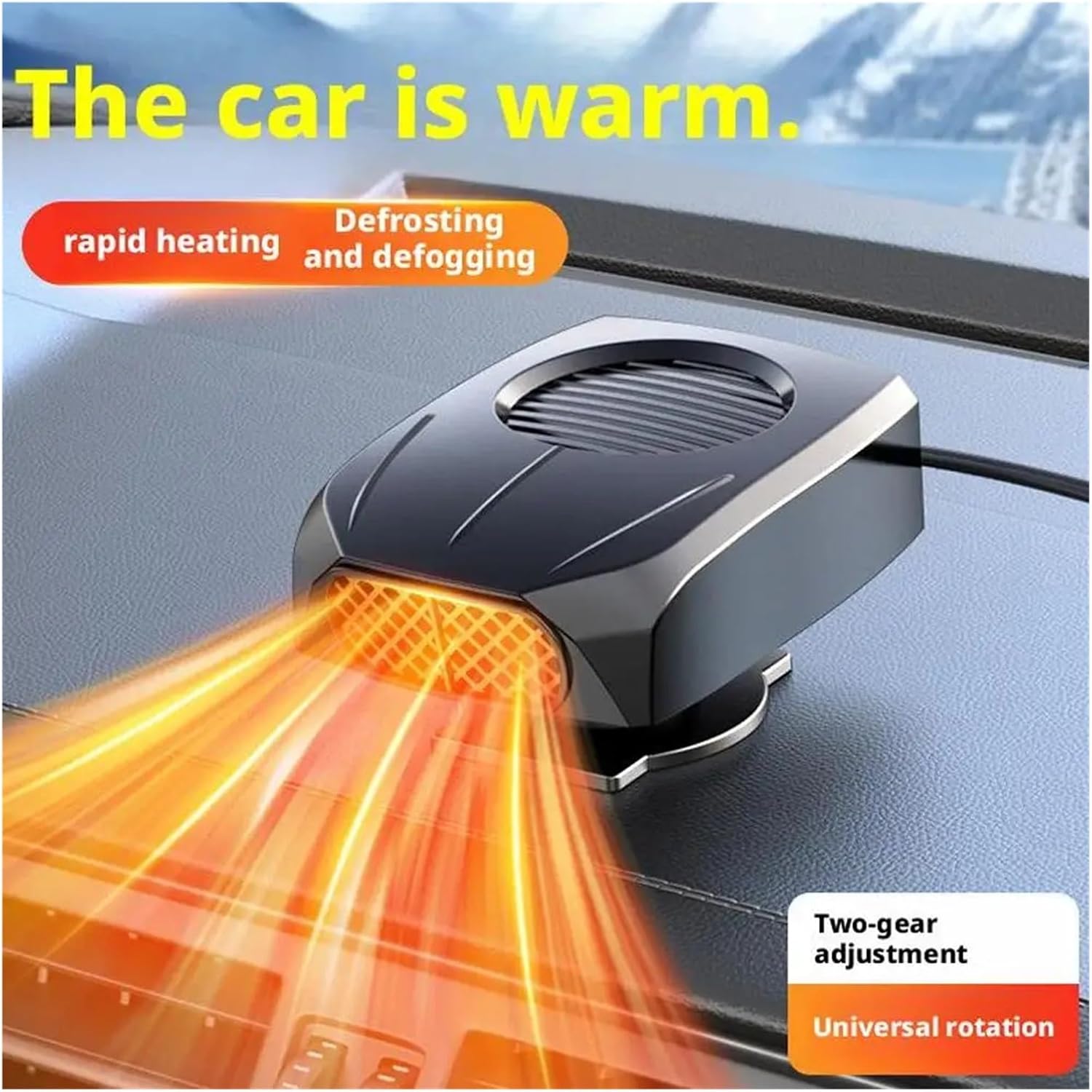 12V/24V Car Heater Windshield Defroster Fan Portable Fast Winter Defogger Anti-Fog Heating R9Q2(24V)