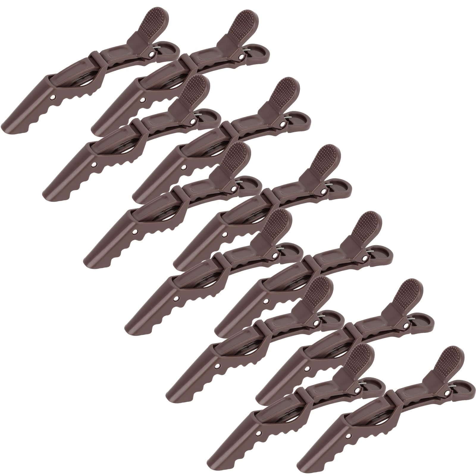 YISSION 12 Pcs Coffee Alligator Hair Clips for Styling Sectioning Makeup Large Duck Billed Hair Clip No Crease Alligator Hair Barrettes for Thin Thick Hair Styling Accessories for Women Girls