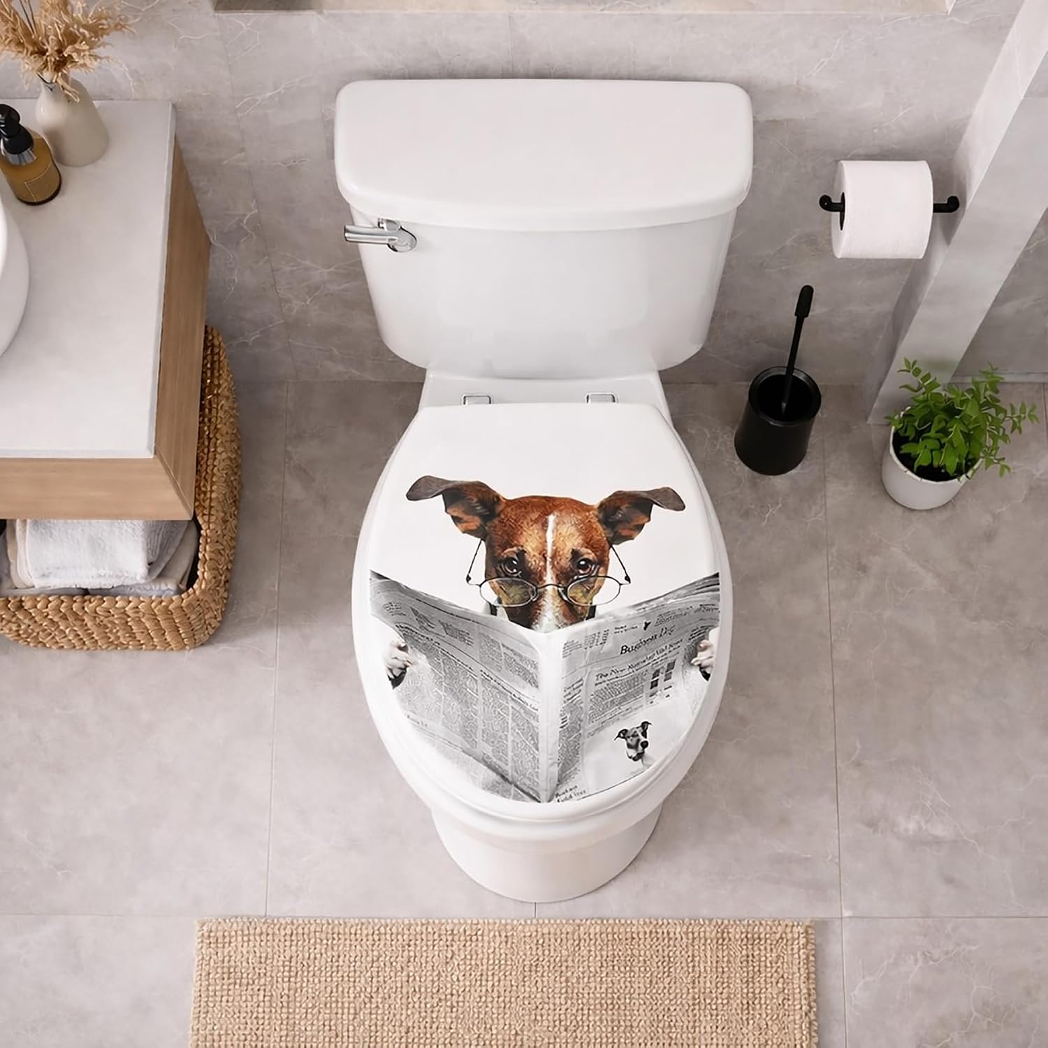 Elongated Toilet Seat Dog Jack Russel, Funny, Durable Construction image 2