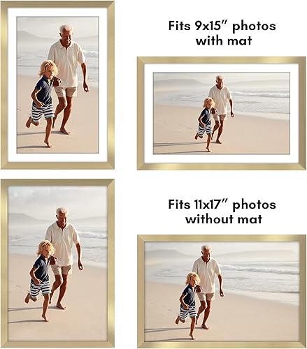 Vista 353 de Americanflat Portarretratos de 5 x 6 pulgadas con plexiglás pulido, juego de 5 portarretratos de 2 x 3 pulgadas con paspartú o para fotos de 5 x 6