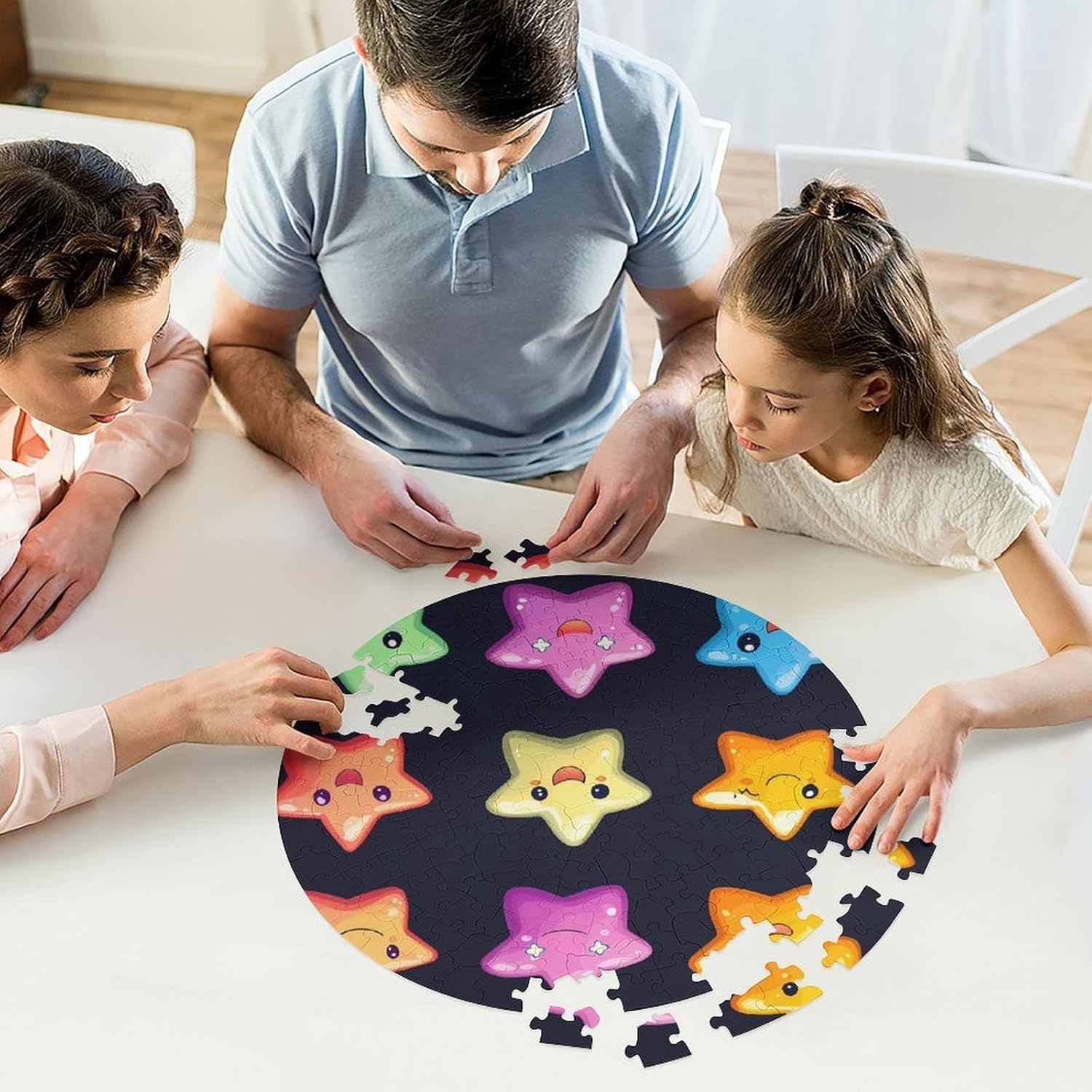 Colorful Stars Wooden Puzzles Irregular Animal Shaped Jigsaw Puzzle Fun Family Game 195 PCS