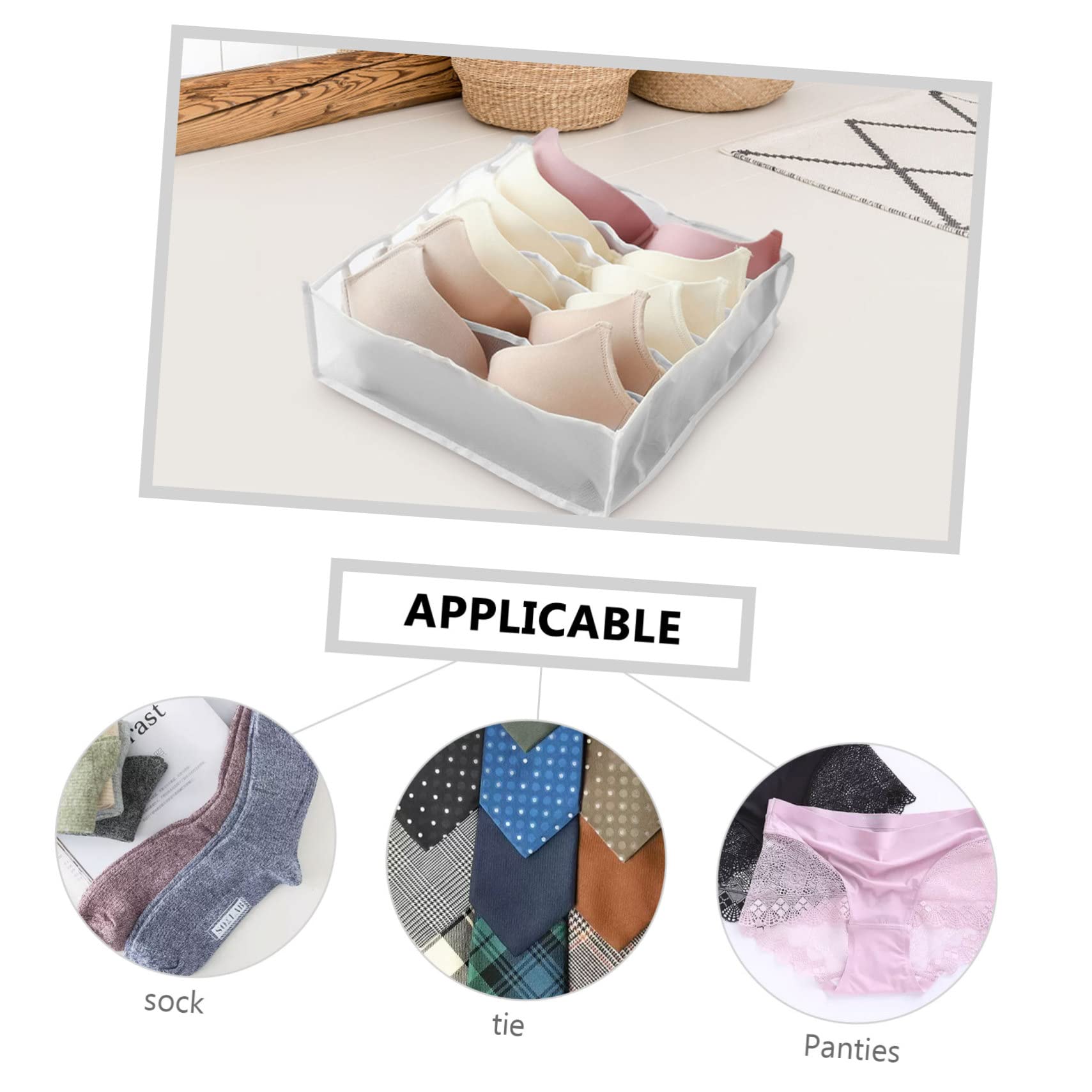 MAGICLULU Organizador De Cajones Plegable Para Ropa Interior 6 Piezas Para Guardar Sujetadores Calcetines Y Armarios. Armario Ahorrador.