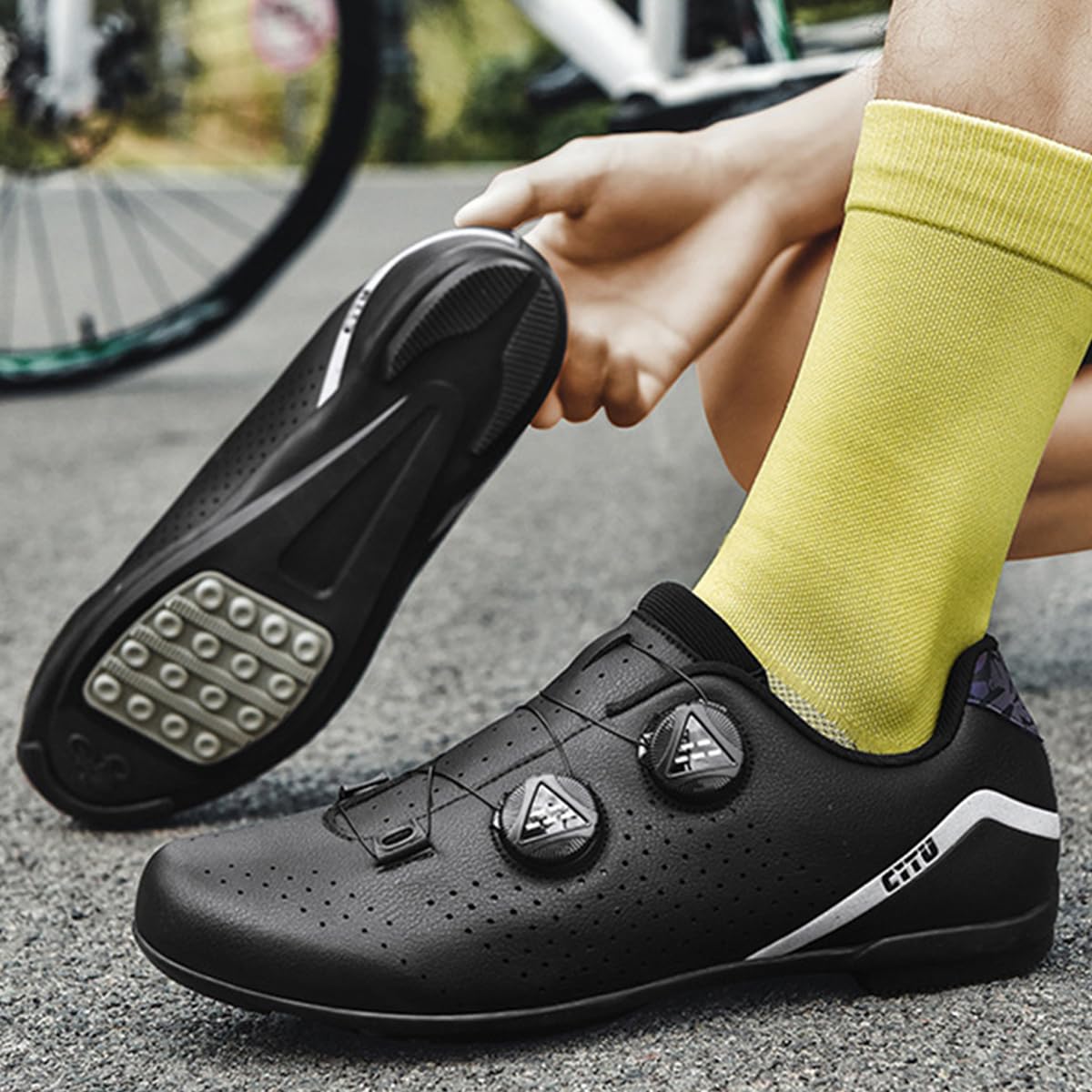 Fahrradschuhe Herren Damen Ohne klick Mit Gummisohle