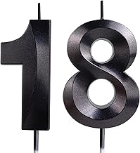 Yiran 3D Birthday Candles, Black Candle Number 18th Candle, Birthday Candle for Cake, Boys Girls Cake Topper Birthday Candles Number 18 Birthday,Party Wedding Anniversary Celebration Supplies