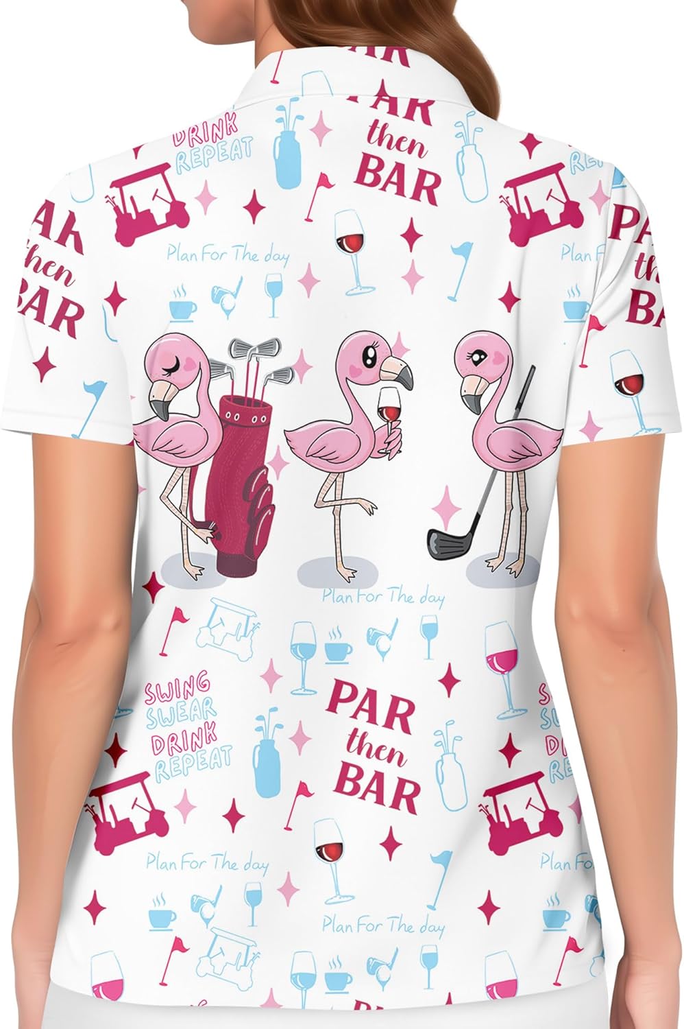 PAGYMO Funny Golf Shirts for Women Print Crazy Pattern Cute Novelty Short Sleeve Moisture Wicking Tennis Polo Shirt - Image 2