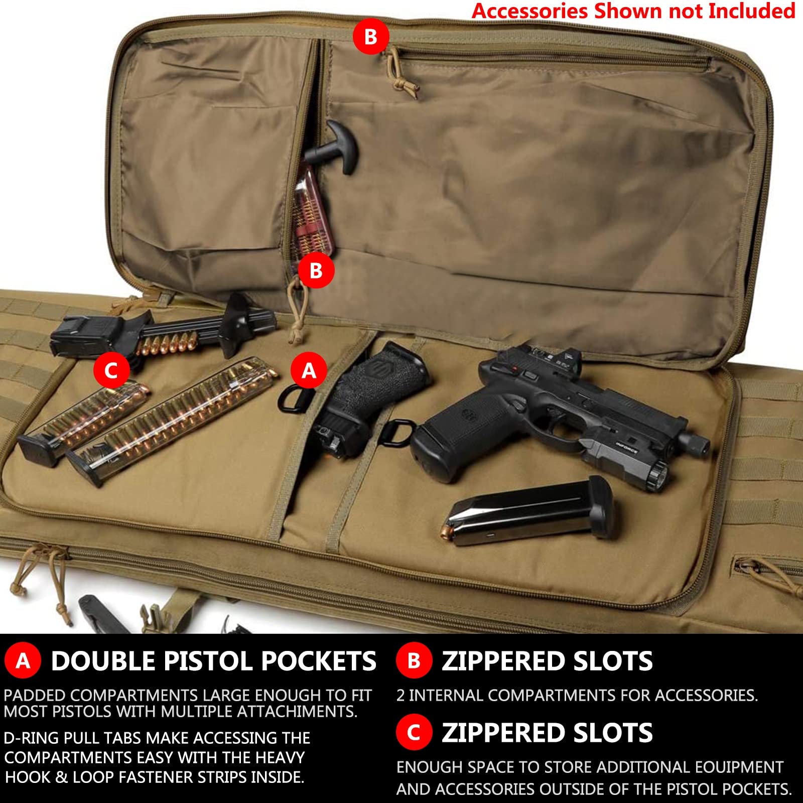 Custodie per Carabine,fucile di Canna da Pesca Borsa,Gun Bag Imbottita Doppia Carabina Zaino Fucile Caccia,Fucile Custodia per Trasporto per Caccia in Campeggio