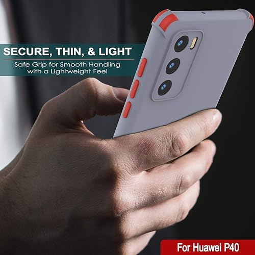 Miniatura 4 de Punkcase Diseñada para Huawei P40 Serie Sunshine Funda protectora y ligera de TPU con esquinas de absorción de golpes compatible con Huawei P40 (6.1